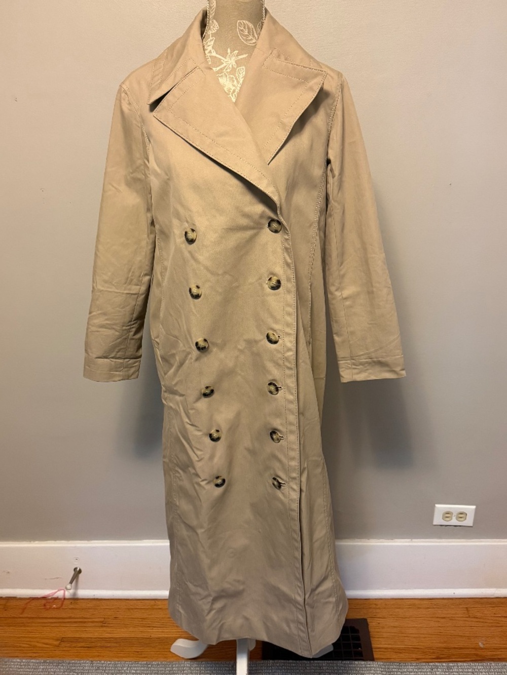 Club Monaco Ohdette Khaki Double Breasted Trench Coat XS NWT